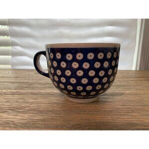 Boleslawiec Polish Pottery Large Blue Coffee Mug Cup Soup 20 Oz